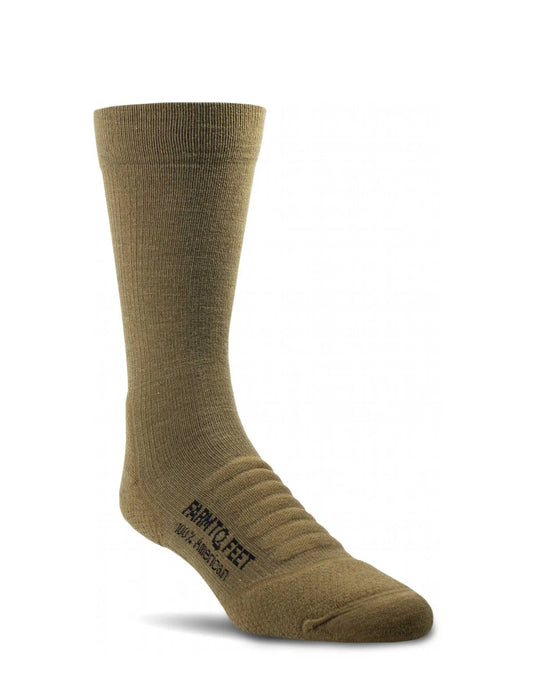 Brown sock with brand logo on a white background