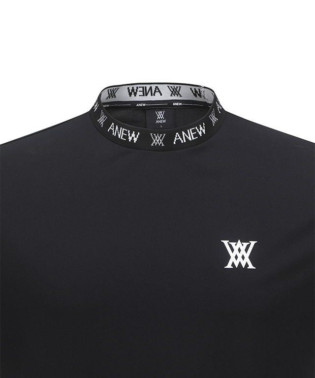 Black Men's ANEW Golf Polo Shirt collar