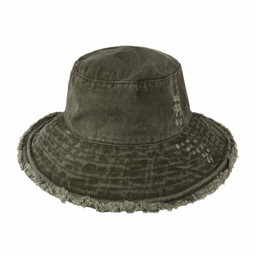 Plain Frayed Bucket Hat