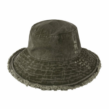 Plain Frayed Bucket Hat