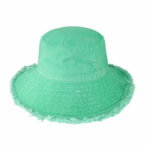 Plain Frayed Bucket Hat
