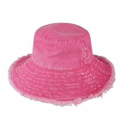Plain Frayed Bucket Hat