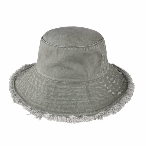Plain Frayed Bucket Hat