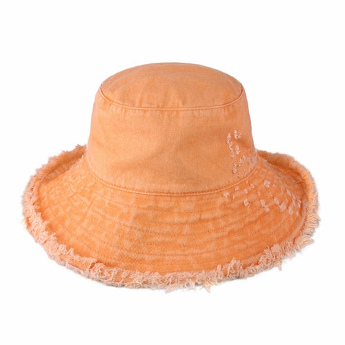 Plain Frayed Bucket Hat