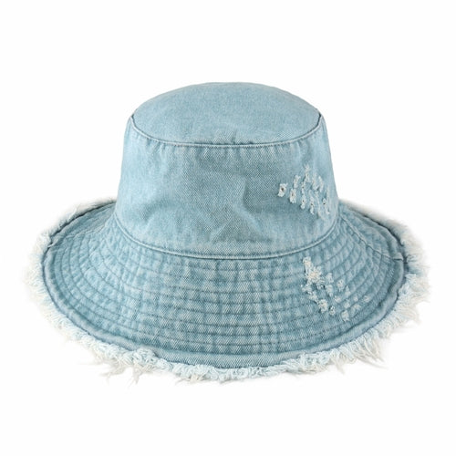 Plain Frayed Bucket Hat
