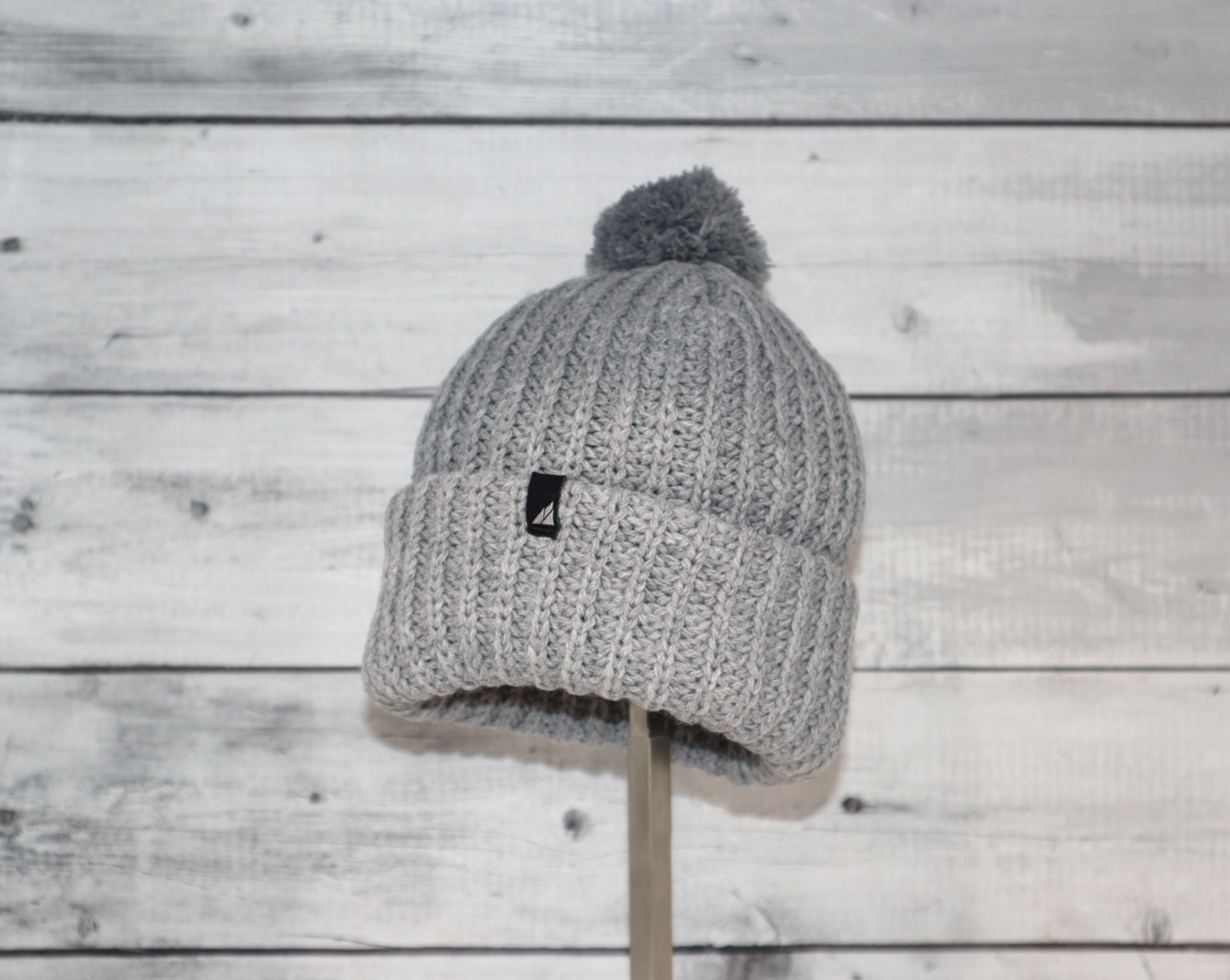 Child Acrylic Ribbed Cuff with Matching Pom