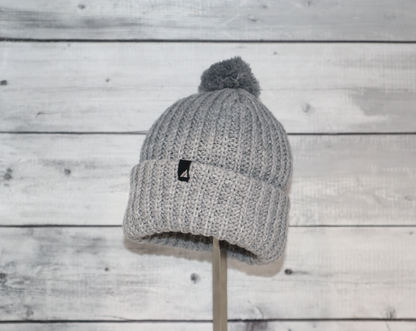 Child Acrylic Ribbed Cuff with Matching Pom