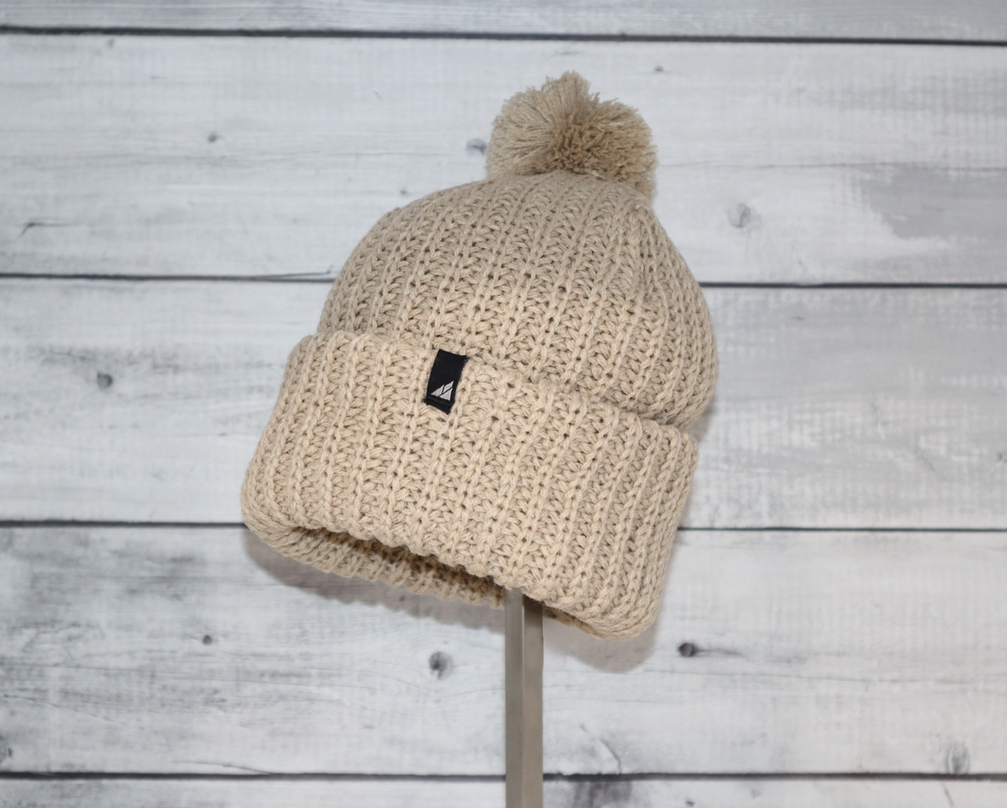 Child Acrylic Ribbed Cuff with Matching Pom