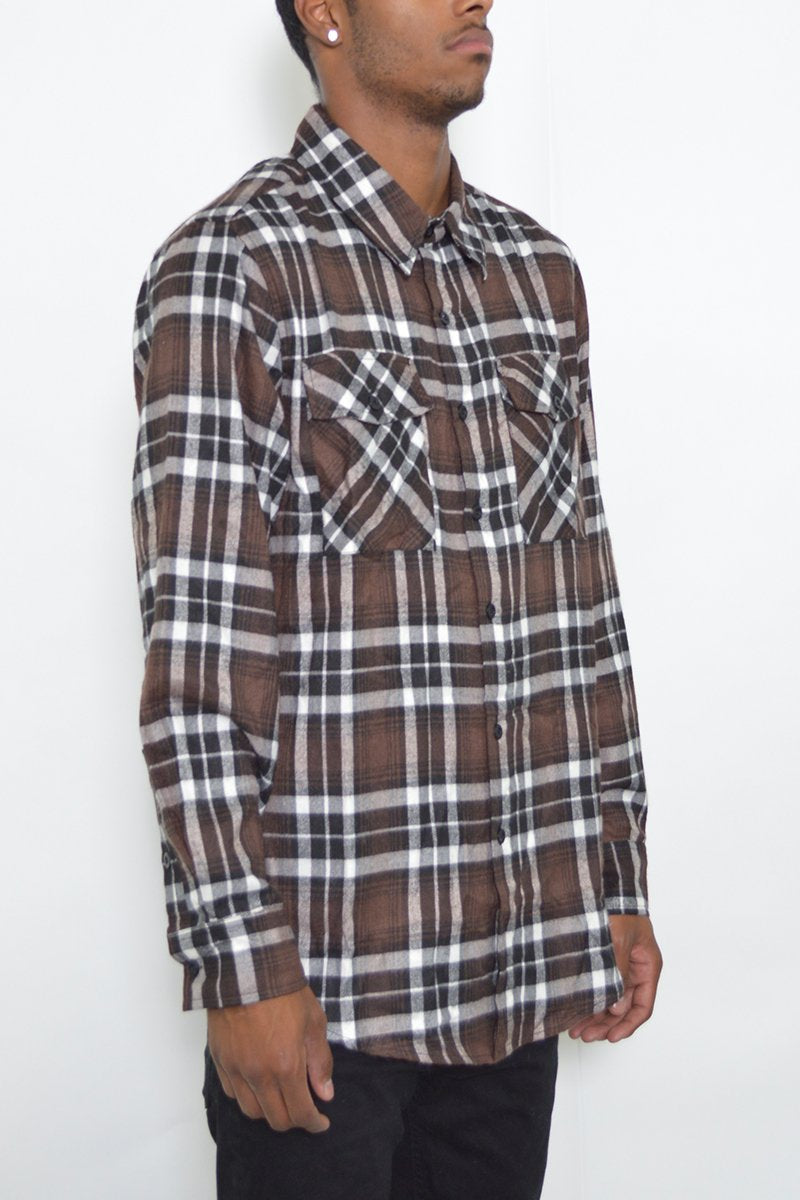 Men's Brown Flannel Shirt