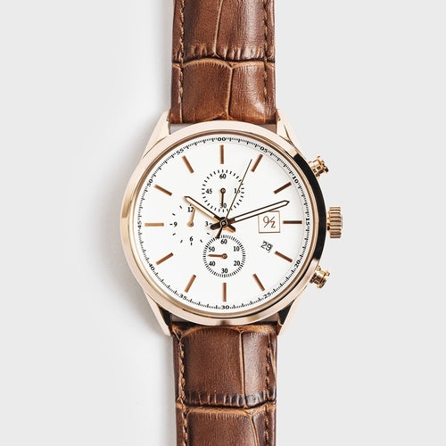 Men's Luxury Chronograph Leather Band Watch