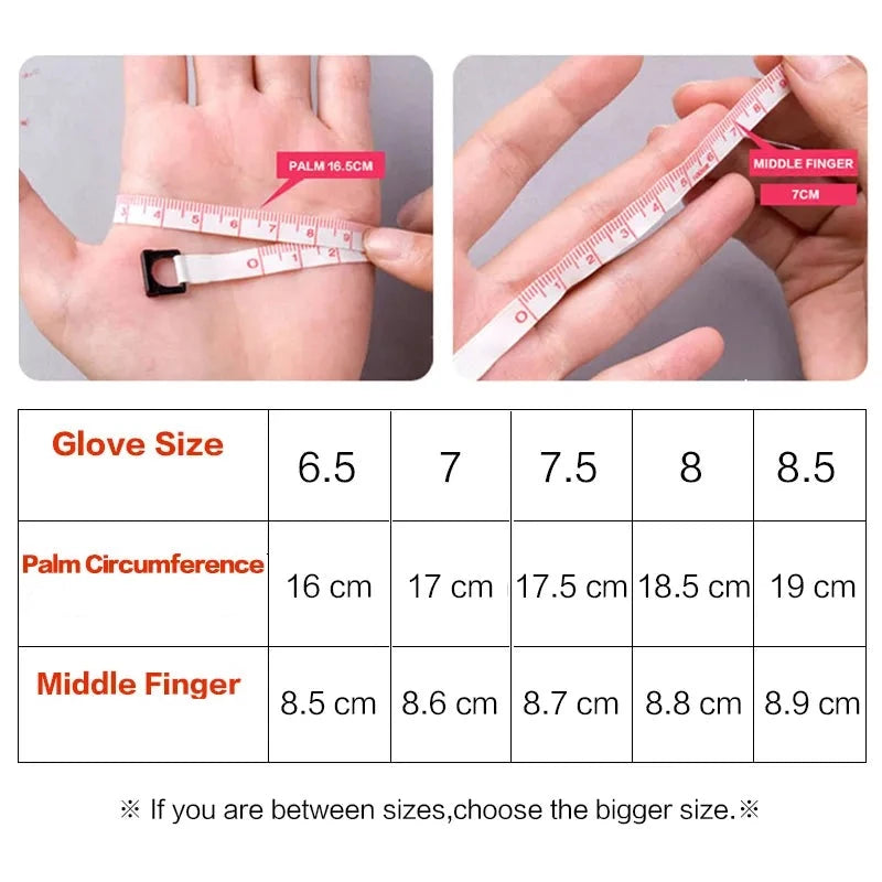 Women's Classy Leather Gloves size chart