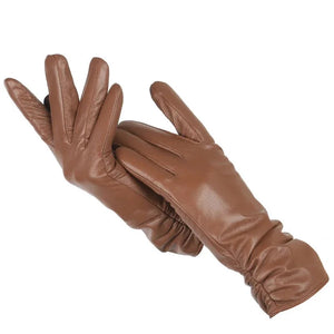 Women's Classy Leather Gloves brown