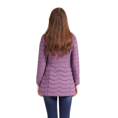 Women's Heavy Winter Puffer Jacket pink back