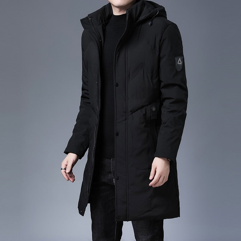 Men's Heavy Winter Travel Jacket and Overcoat black front