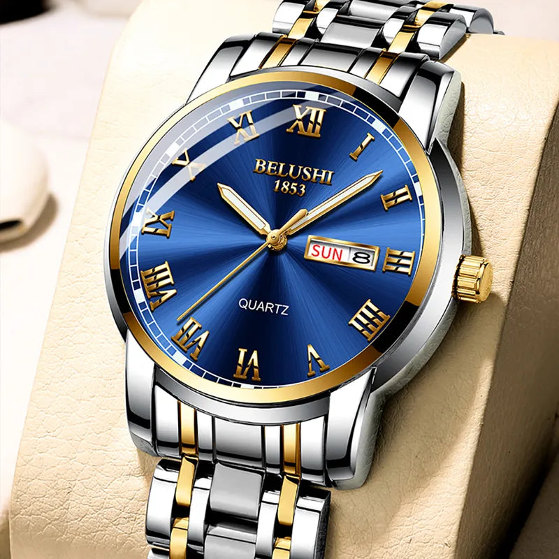 Men's Stainless Steel Business Watch blue