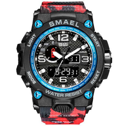 Waterproof Wrist Watch black, blue, and camo red