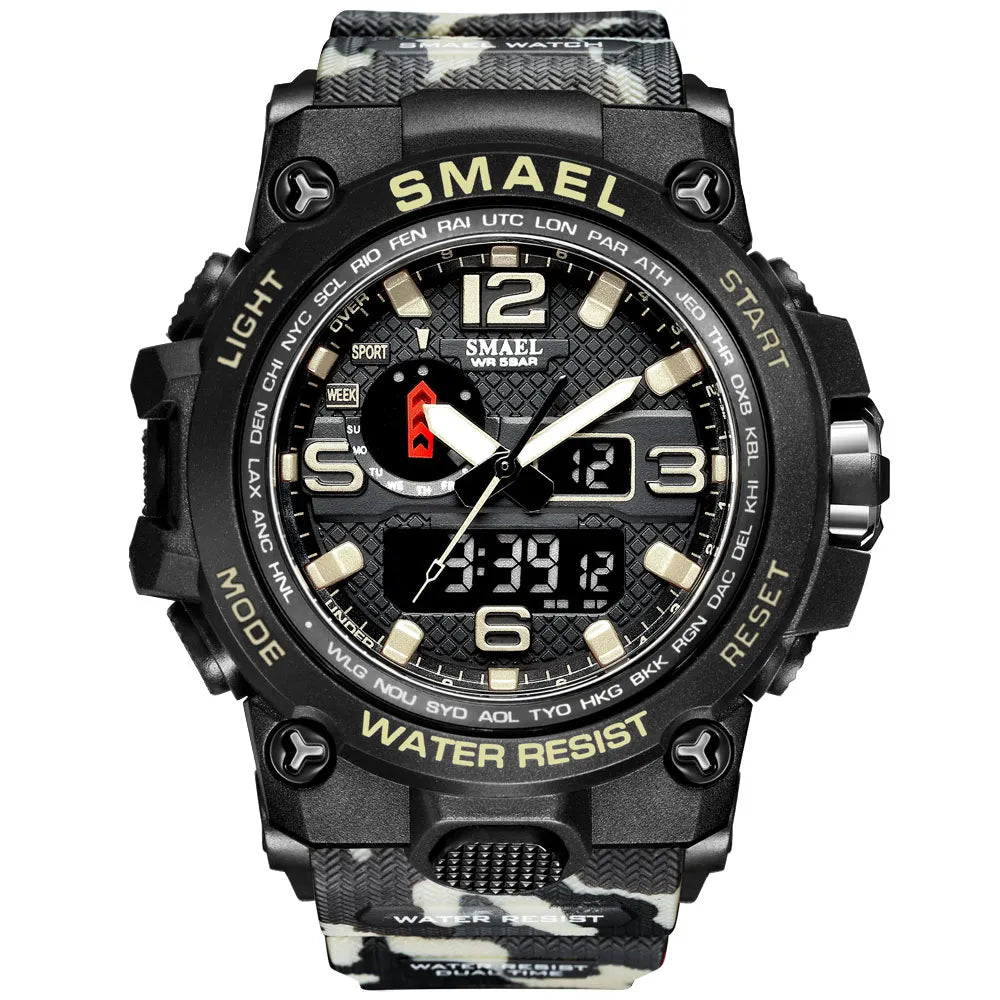 Waterproof Wrist Watch black and camo