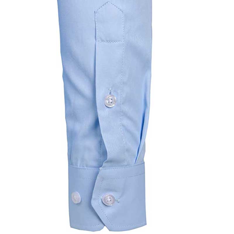Men's Dress Shirt Button Down sleeves and cuffs in blue