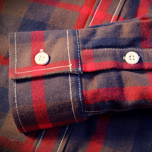 Insulated Flannel Button-Down Shirt sleeve and buttons