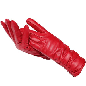 Women's Classy Leather Gloves red