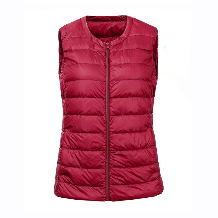 Women's Thick Winter Cotton Padded Vest in pink