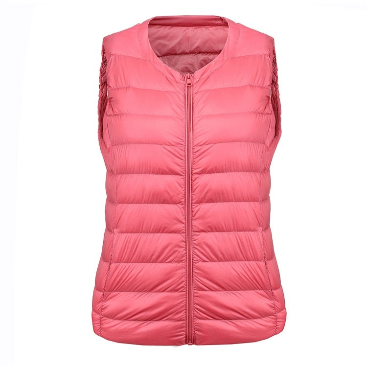 Women's Thick Winter Cotton Padded Vest pink
