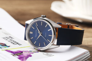 The Formal Leather Watch blue face and blue band