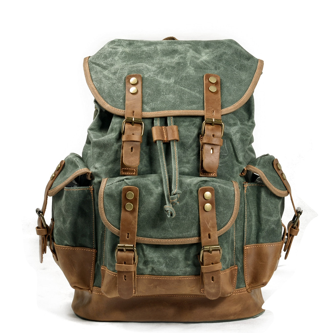 Waterproof Wax Canvas Backpack bright green