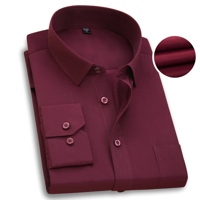 Men's Dress Shirt Button Down maroon