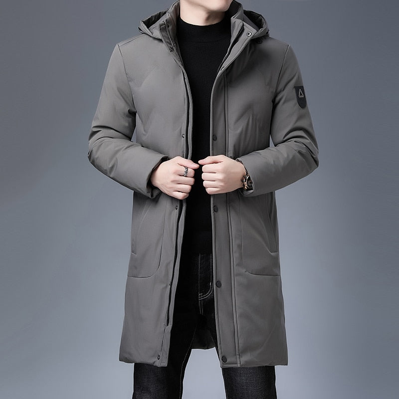 Men's Heavy Winter Travel Jacket and Overcoat grey front