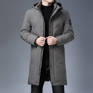 Men's Heavy Winter Travel Jacket and Overcoat grey front