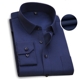 Men's Dress Shirt Button Down navy blue