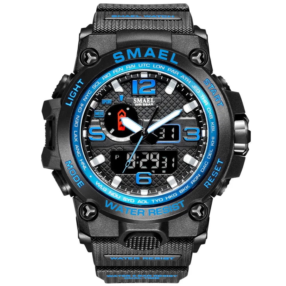 Waterproof Wrist Watch black and blue
