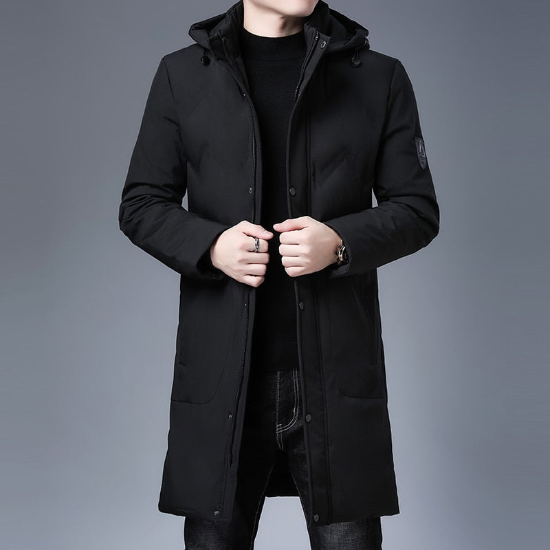 Men's Heavy Winter Travel Jacket and Overcoat black front