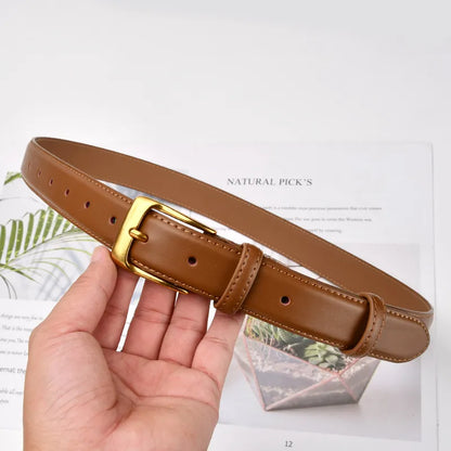 Women's Genuine Leather Belt brown in a hand