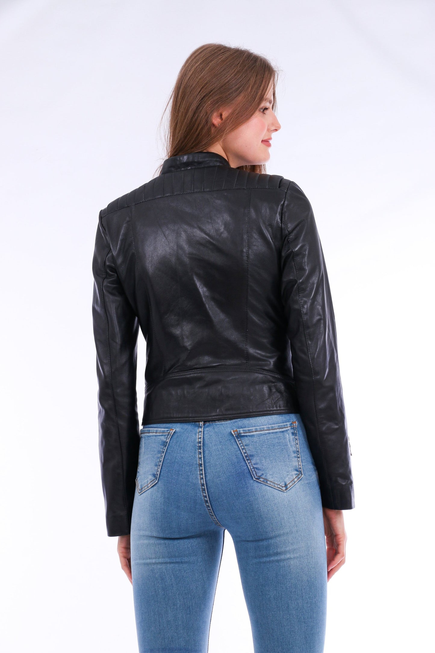 Genuine Leather Black Women's Biker Jacket