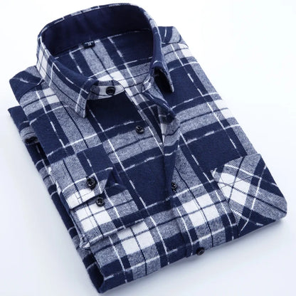 Men's Slim Fit Flannel Button Up Long Sleeve Shirt