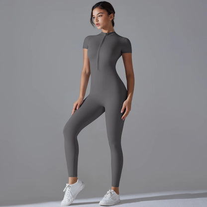 Yoga Full Body Jumpsuit with Zipper