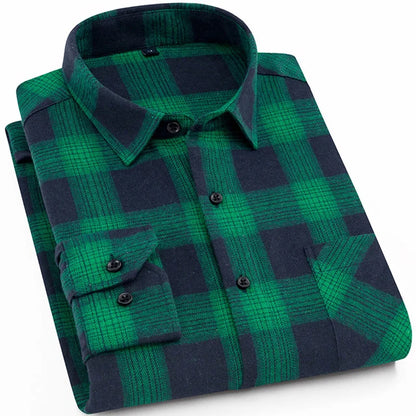 Men's Slim Fit Flannel Button Up Long Sleeve Shirt