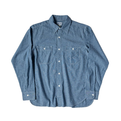 Men's Blue Long-Sleeve Chambray Shirt