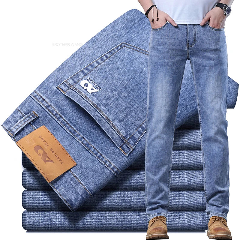 Men's Classic Straight Leg Denim Jeans blue