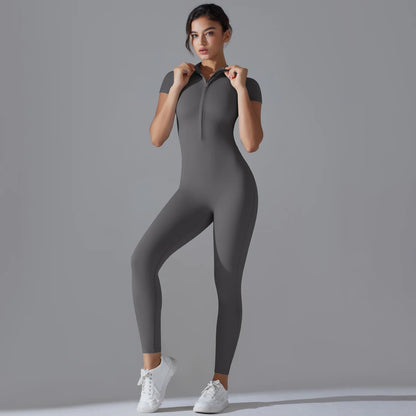 Yoga Full Body Jumpsuit with Zipper