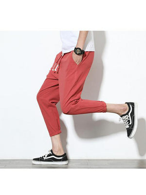 Plain Men's Jogger's and CrossFit Sweatpants red