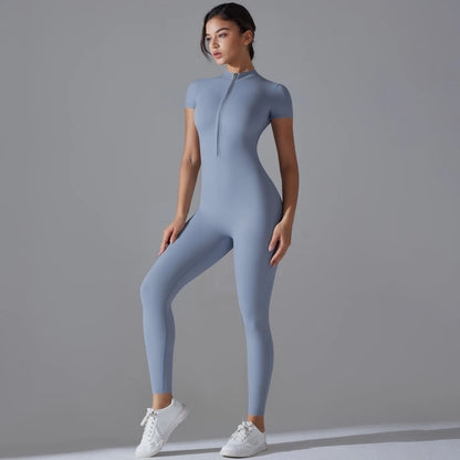 Yoga Full Body Jumpsuit with Zipper