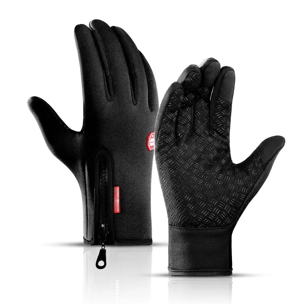 Touchscreen Winter Gloves with Grips black full grip