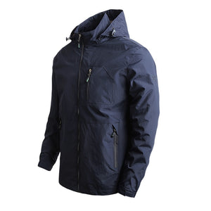 Plain Men's Hooded Winter Jacket - Windproof and Waterproof