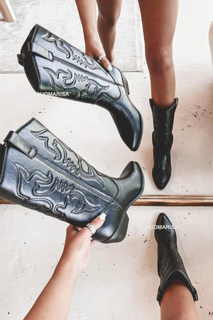 Shiny Women's Cowboy Boots black