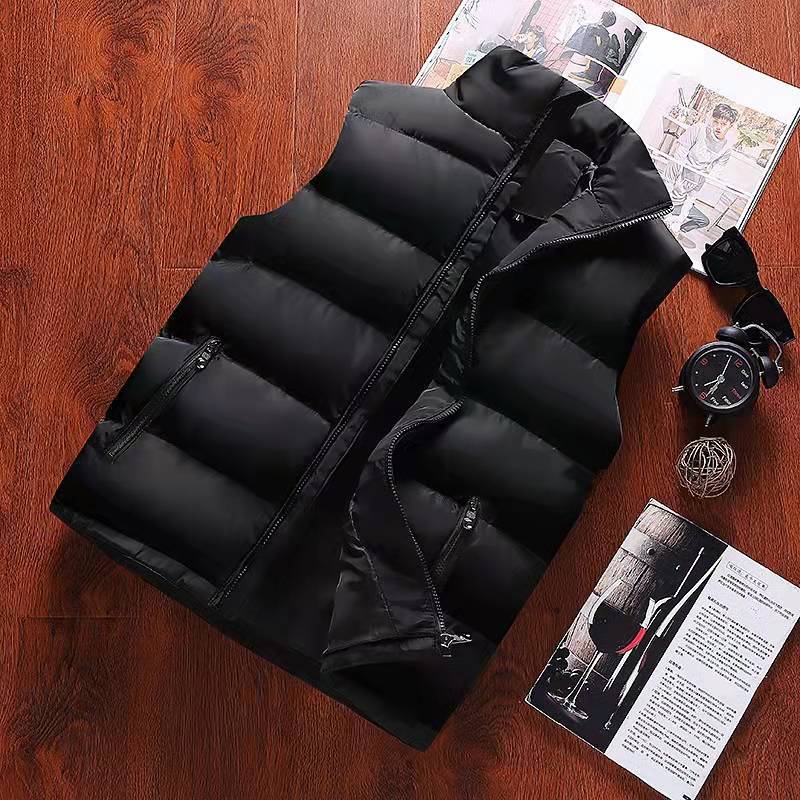 Men's Thick Winter Vest black on a table