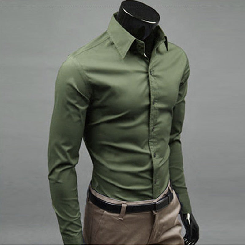 Men's Bright Dress Shirt green