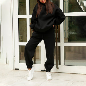 Women's Tracksuit with Oversized Hoodie black
